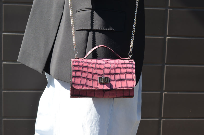 Chrase Mini Bags for Women, Crossbody with Top Handle Clutch Handbag,  Trendy Small Purse Flap Crocodile Pattern