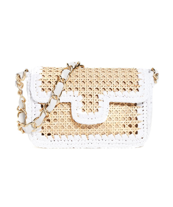 Ginevra Shoulder Bag Natural and White