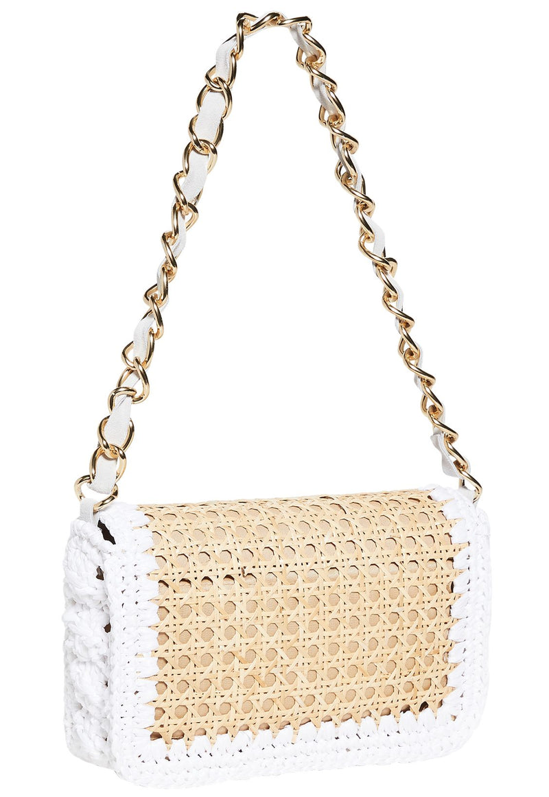 Ginevra Shoulder Bag Natural and White