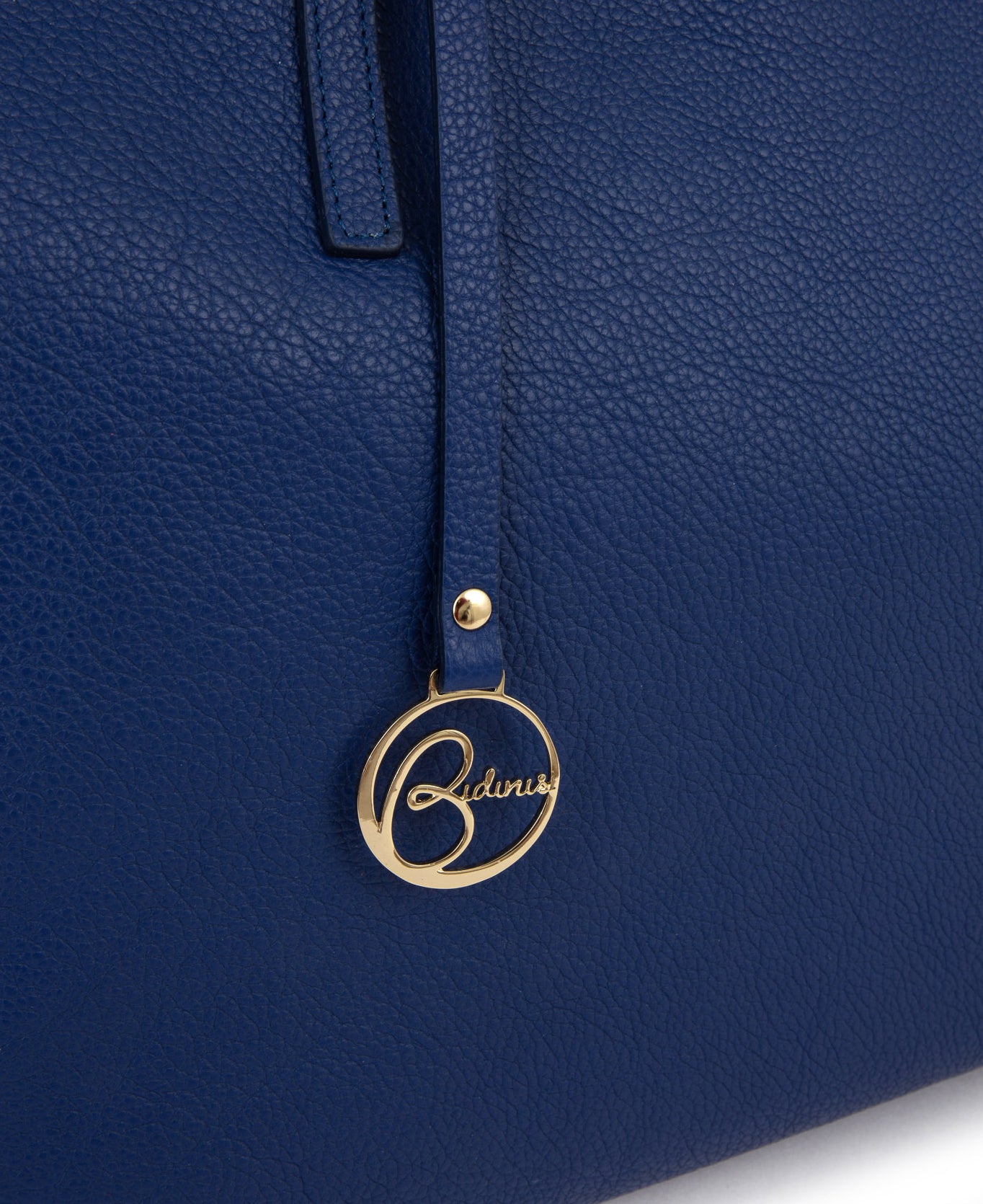 Borsa tote Frida in pelle blu denim