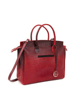 Luigia Leather Bag Lizard Print degraded red