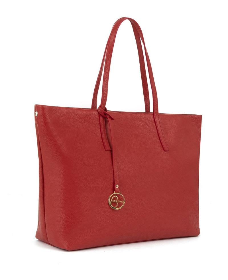 Frida tote leather bag deep red