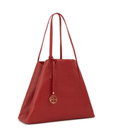 Frida tote leather bag deep red
