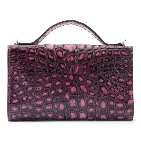 Crocodile Embossed Leather Purse