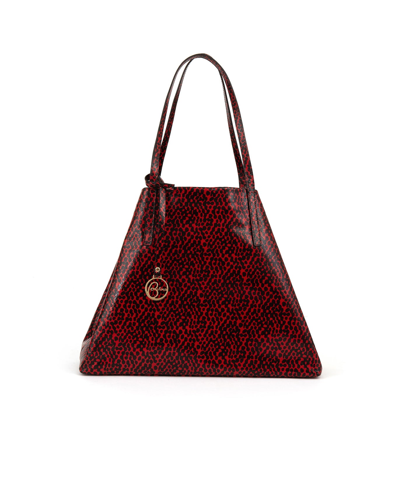 Frida tote leather bag spotted red and black Bidinis Bags