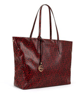 Frida tote leather bag spotted red and black