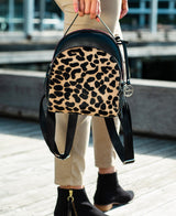 Backpack leather with Animal print