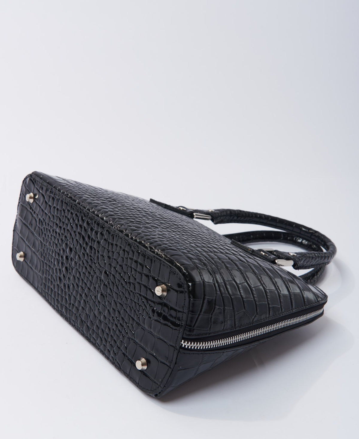 Mock croc leather handbags best sale