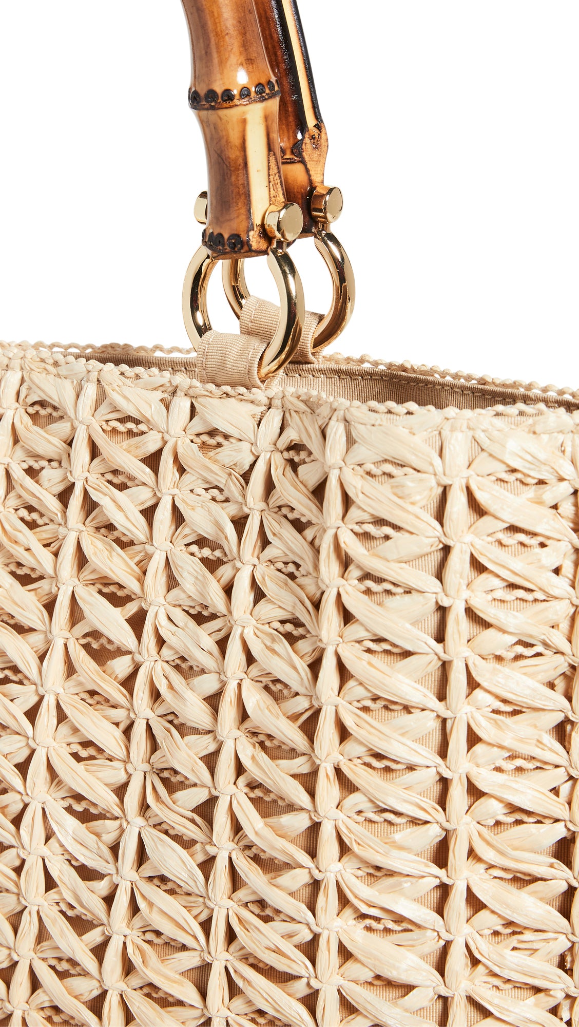 Piccarda Raffia Bamboo Tote Bag