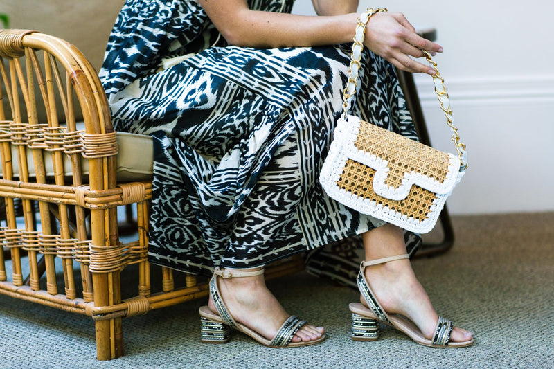Ginevra Shoulder Bag Natural and White