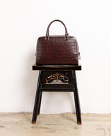 Briefcase leather bag in burgundy