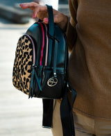 Backpack leather with Animal print