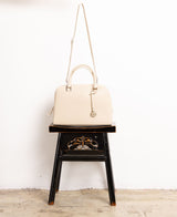 Briefcase leather bag in ivory